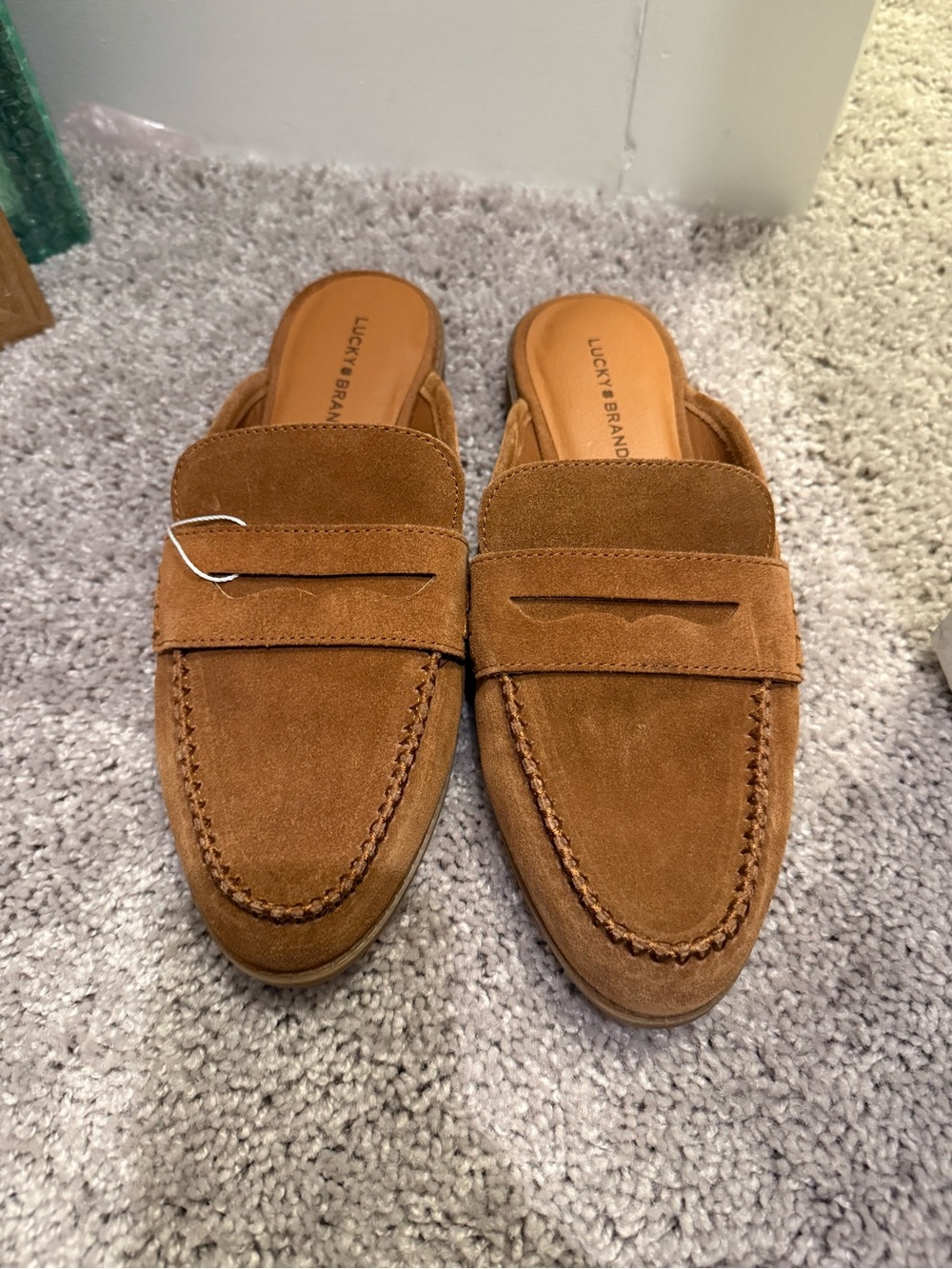 Lucky Brand Women’s Brown Suede Slip-On Mules